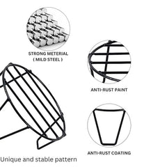 Black Metal Flower Pot/Plant Stand  For Home Garden Balcony Living Room  Decor (Black-Set Of 7)