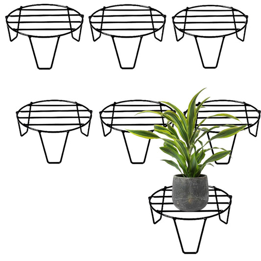 Black Metal Flower Pot/Plant Stand  For Home Garden Balcony Living Room  Decor (Black-Set Of 7)