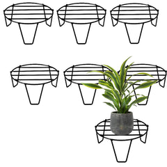 Black Metal Flower Pot/Plant Stand  For Home Garden Balcony Living Room  Decor (Black-Set Of 7)