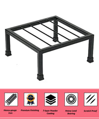 Black Premium Strong Flower Pot / Gamla Square Stand For Indoor And Outdoor Plants | Square Shape Thick And Strong Leg Set Of 2