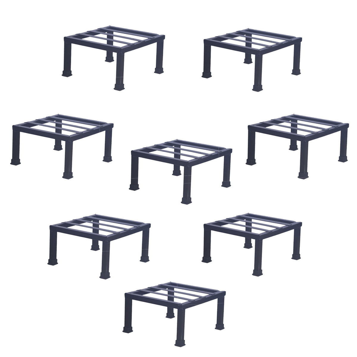 Black  Premium Strong Flower Pot / Gamla Square Stand For Indoor And Outdoor Plants | Square Shape Thick And Strong Leg  Set Of 8