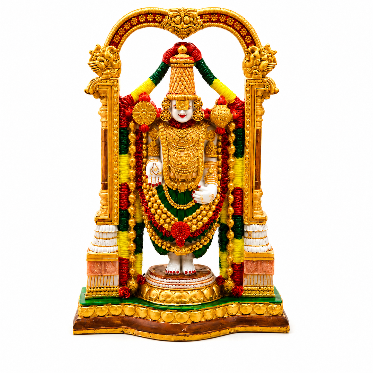 Handcrafted Resin Tirupati Balaji Statue | Lord Venkateswara Swamy Hindu God Murti, Vaishnav Decor