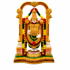 Handcrafted Resin Tirupati Balaji Statue | Lord Venkateswara Swamy Hindu God Murti, Vaishnav Decor