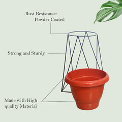 Metal Planter Stand With Nursery Pots For Indoor/Outdoor Plants | Home Decor Ideal For Flower Garden