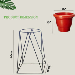 Metal Planter Stand With Nursery Pots For Indoor/Outdoor Plants | Home Decor Ideal For Flower Garden