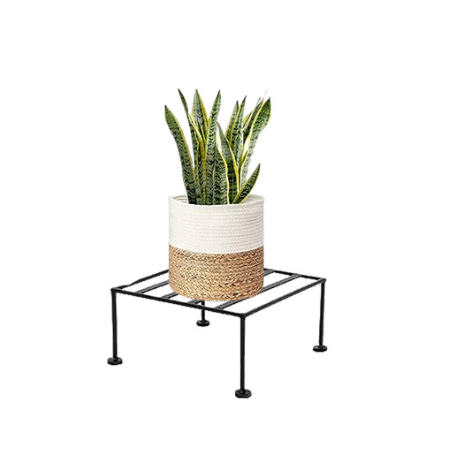 Black Classic Strong Flower Pot /  Gamla Square Stand For Indoor And Outdoor Plants  For Garden, Balcony, Black - Set Of 2