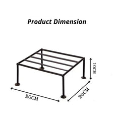 Black Classic Strong Flower Pot /  Gamla Square Stand For Indoor And Outdoor Plants  For Garden, Balcony, Black - Set Of 2