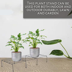 Black  Anti Rust Metal Plant Stand With Bottom Rubber For Balcony Garden, Set Of 4 Pot Stand, Indoor & Outdoor Pot Stand