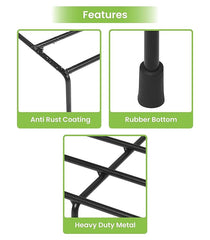 Black  Anti Rust Metal Plant Stand With Bottom Rubber For Balcony Garden, Set Of 4 Pot Stand, Indoor & Outdoor Pot Stand