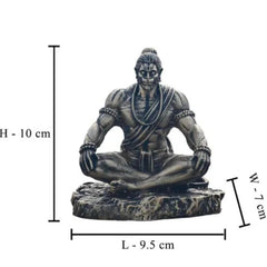 Meditating Hanuman Statue, Small Bajrangbali Idol, Resin Art, Car Dashboard Decor, Spiritual Gift