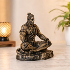Meditating Hanuman Statue, Small Bajrangbali Idol, Resin Art, Car Dashboard Decor, Spiritual Gift