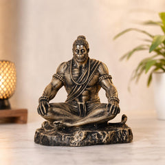 Meditating Hanuman Statue, Small Bajrangbali Idol, Resin Art, Car Dashboard Decor, Spiritual Gift