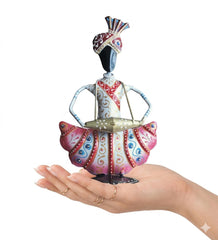 Handcrafted Rajasthani Musician Figurines | Indian Folk Art Decor, White Finish