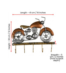 Metal Bike Key Holder | Indian Folk Art Wall Decor, Boho Organizer