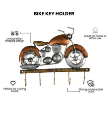 Metal Bike Key Holder | Indian Folk Art Wall Decor, Boho Organizer