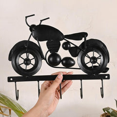 Metal Bike Key Holder | Indian Folk Art Wall Decor, Boho Organizer