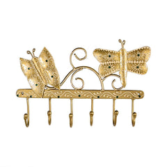 Butterfly Key Holder | Handmade Indian Folk Art Wall Decor, Boho Organizer