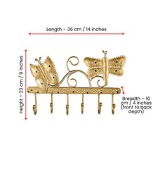 Butterfly Key Holder | Handmade Indian Folk Art Wall Decor, Boho Organizer