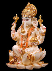 Goddess Ganesha Idol | Hindu Spiritual Home Decor, Prosperity, Wisdom Murti