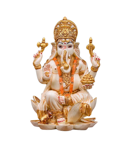 Goddess Ganesha Idol | Hindu Spiritual Home Decor, Prosperity, Wisdom Murti