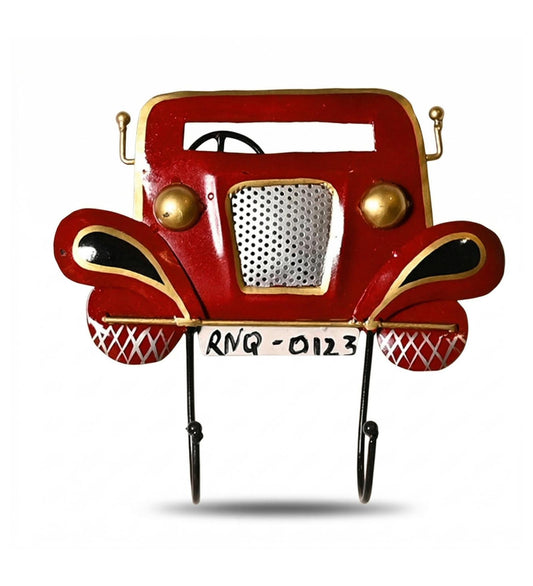 Metal Car Key Holder | Indian Folk Art Wall Decor, Boho Organizer