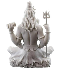White Shiva Idol, Lord Shiva Mahadev Adiyogi Statue, Trishul, Trident, Resin Spiritual Decor, Hindu God Figurine, Home Temple Gift, 2 Sizes