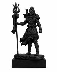 Matte Black Standing Shiva Idol | Mahadev Shiva Car Dashboard Decor