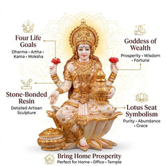 Goddess Ganesha Idol | Hindu Spiritual Home Decor, Prosperity, Wisdom Murti