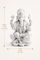 Ganesha Statue Sitting on Lotus | Lord Ganesha Idol, Spiritual Decor