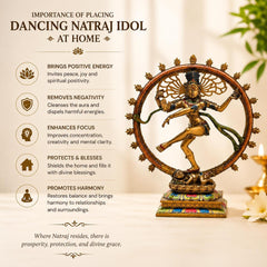 Nataraja Shiva statue bronze look, resin Hindu god decor, altar statue