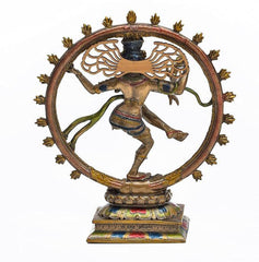 Nataraja Shiva statue bronze look, resin Hindu god decor, altar statue