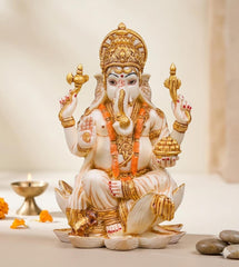 Lakshmi Ganesha Set resin idols, small Hindu idol set, pooja room decor