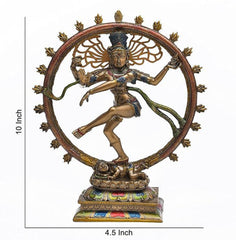 Nataraja Shiva statue bronze look, resin Hindu god decor, altar statue