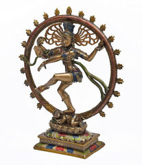Nataraja Shiva statue bronze look, resin Hindu god decor, altar statue