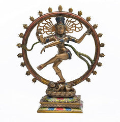 Nataraja Shiva statue bronze look, resin Hindu god decor, altar statue