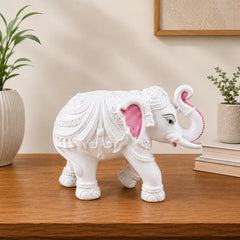 White Elephant Statues Pair | Gajraj Gajpati Decor, Feng Shui Lucky Figurines