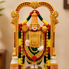 Handcrafted Resin Tirupati Balaji Statue | Lord Venkateswara Swamy Hindu God Murti, Vaishnav Decor