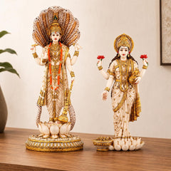 Lakshmi Narayan Statue Set | Vishnu Lakshmi Idols for Wealth, Prosperity, Protection