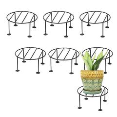 Black Metal Flower Pot/Plant Stand  For Home Garden Balcony Living Room  Decor (Black-Set Of 7)
