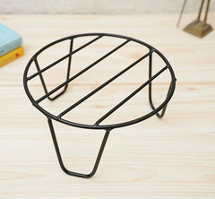 Black Metal Flower Pot/Plant Stand  For Home Garden Balcony Living Room  Decor (Black-Set Of 2)