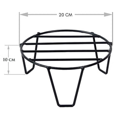 Black Metal Flower Pot/Plant Stand  For Home Garden Balcony Living Room  Decor (Black-Set Of 2)