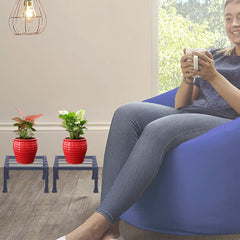 Black  Premium Strong Flower Pot / Gamla Square Stand For Indoor And Outdoor Plants | Square Shape Thick And Strong Leg For Garden,  Set Of 2