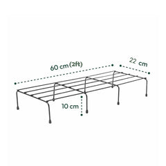 Black  Anti Rust Metal Plant Stand With Bottom Rubber For Balcony Garden, Set Of 2 Pot Stand, Indoor & Outdoor Pot Stand (2Ft-Black)