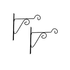Set Of 2 Black Metal Wall Brackets  For Indoor Outdoor Planters | Ideal For Hanging Hooks Holder