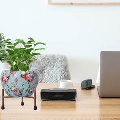 Aqua Green Decorative Pot With Stand For Indoor Plants Rust Free Metal Plant Pots For Living Room, Balcony And Garden