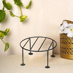 Black Metal Flower Pot/Plant Stand  For Home Garden Balcony Living Room  Decor (Black-5)