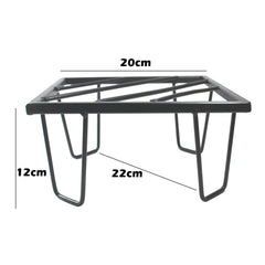 Black Heavy Metal Flower Pot/Plant Stand  For Home Garden Balcony Living Room  Decor Square Shape (Black-Set Of 2)