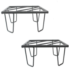 Black Heavy Metal Flower Pot/Plant Stand  For Home Garden Balcony Living Room  Decor Square Shape (Black-Set Of 2)