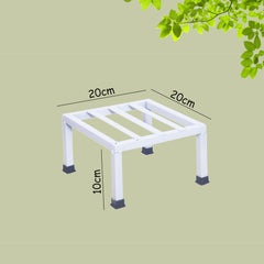 Set Of 2 White Metal Square Stand For Indoor And Outdoor Plants | Thick And Strong Leg