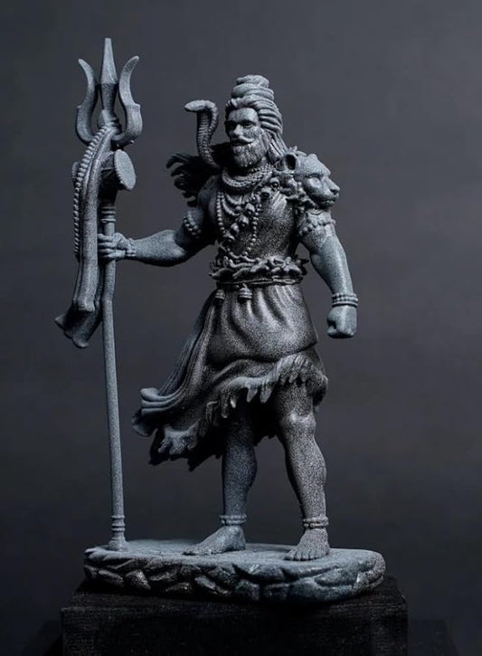 Standing Shiva Black Matte Finish Decorative Idol
